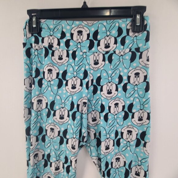 LulaRoe Women's Two Pack Leggings Pink/Blue One Size Disney Themed Soft Strech - Picture 3 of 12